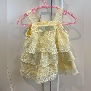 Tiny tummies Yellow Ruffled Baby Dress with Bow0-6m